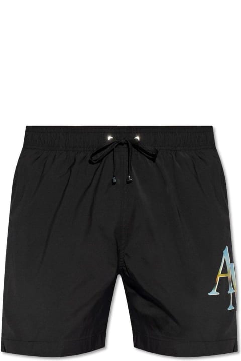 Pants for Men AMIRI Logo Printed Swim Shorts
