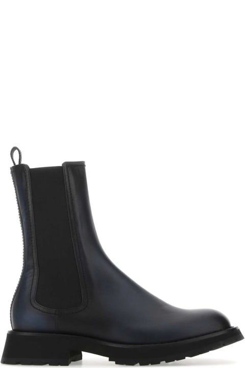 Alexander McQueen Boots for Men Alexander McQueen Two-tone Leather Ankle Boots