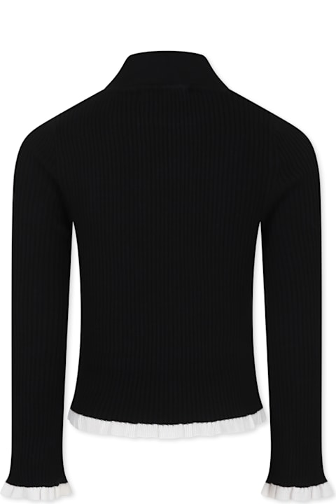 MSGM for Kids MSGM Black Turtleneck For Girl With Logo