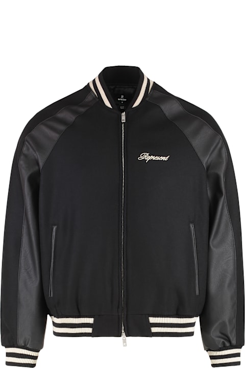 REPRESENT for Women REPRESENT Varsity Knitted Bomber Jacket