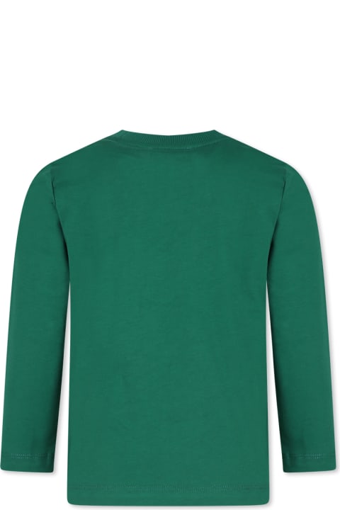 インテリア Moschino Green T-shirt For Kids With Three Teddy Bears