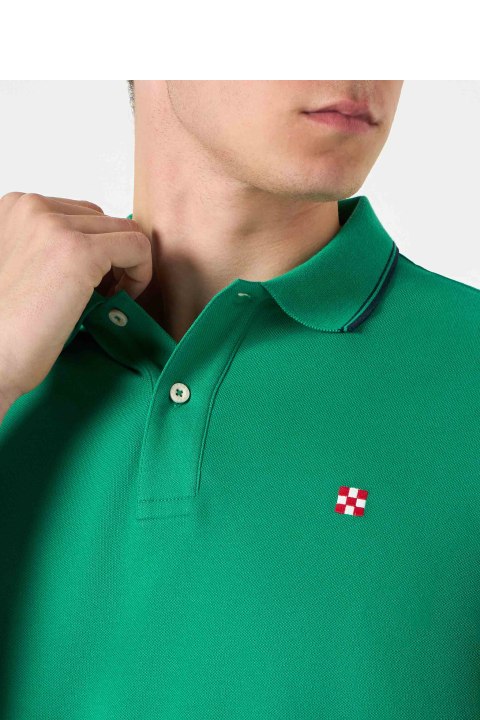 Homeware MC2 Saint Barth Green Polo With St. Barth Check Logo