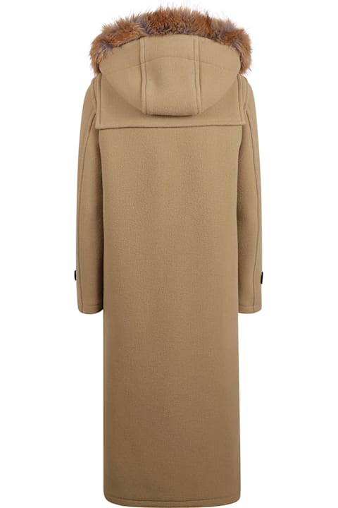 Homeware Burberry Faux Fur Trim Sleeved Duffle Coat