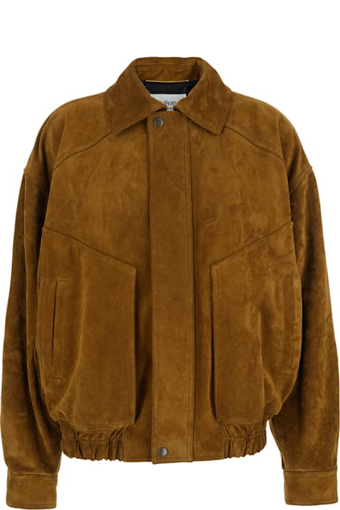 Coats & Jackets for Women Saint Laurent Blouson Detail Col Aviateur Crosta Velours
