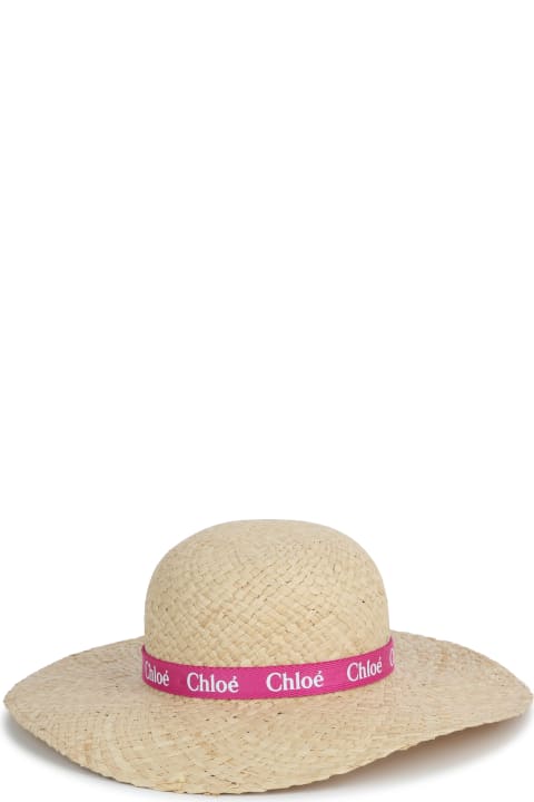 ガールズ Chloéのアクセサリー＆ギフト Chloé Wide-brimmed Hat With Print