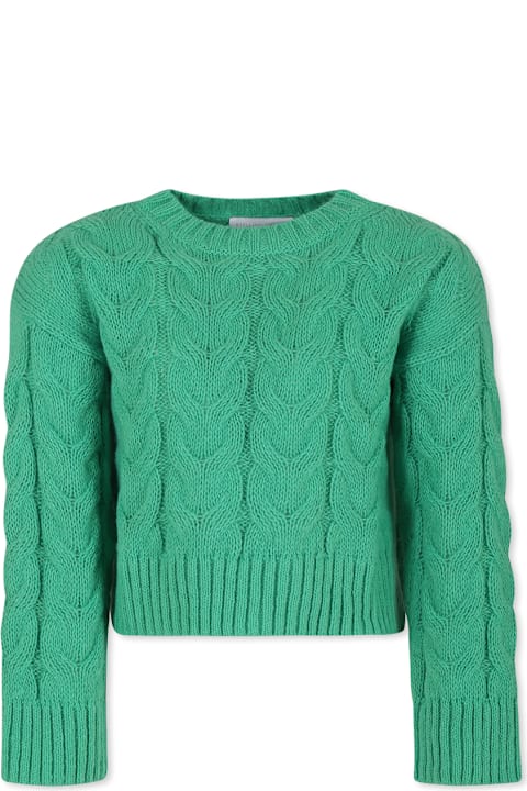 Stella McCartney Kids Topwear for Girls Stella McCartney Kids Green Sweater For Girl