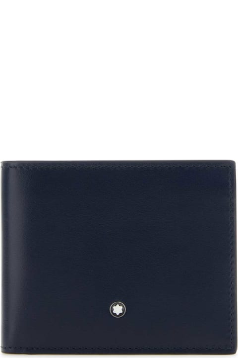 Montblanc Wallets for Women Montblanc Navy Blue Leather Wallet