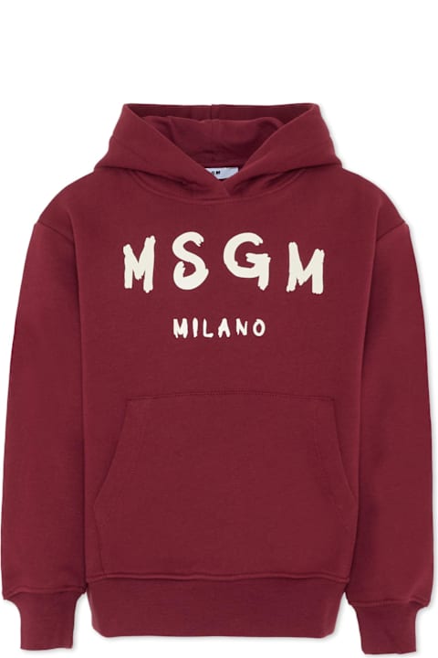 Homeware MSGM Burgundy Sweatshirt For Kids With Logo
