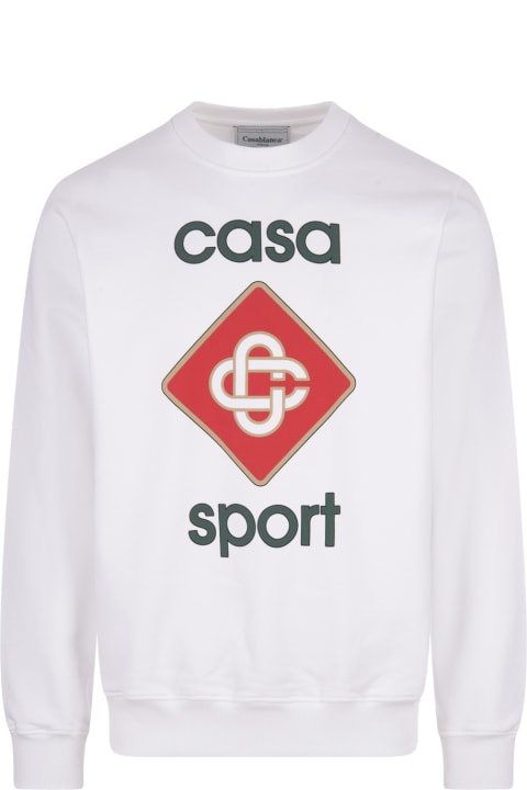 Casablanca for Men Casablanca White Casa Sport Crew Neck Sweatshirt