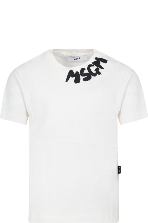 MSGM for Kids MSGM Ivory Sweatshirt For Kids With Logo