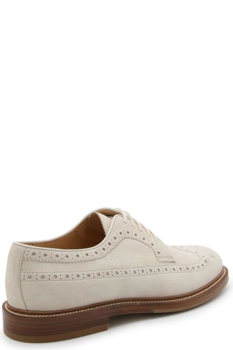 Brunello Cucinelli Men Brunello Cucinelli Perforated-embellished Lace-up Derby Shoes