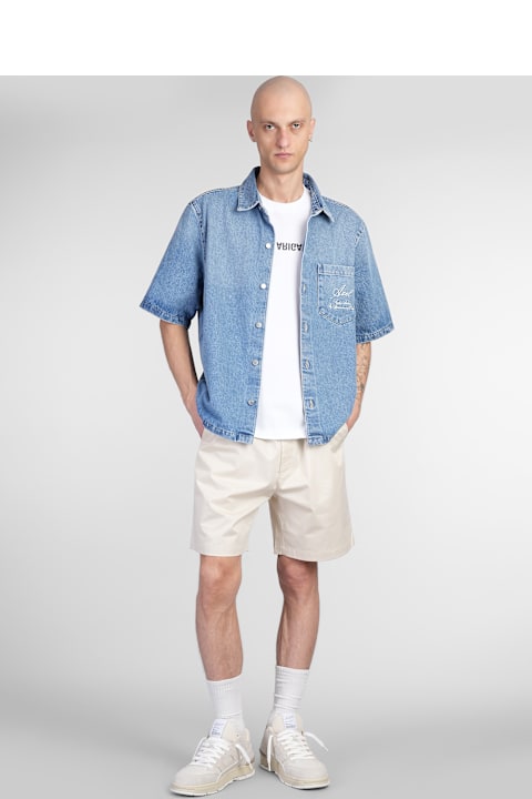 Axel Arigato for Men Axel Arigato Shore Denim Shirt Shirt In Cyan Denim