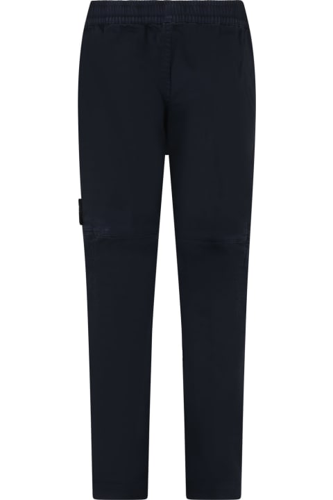 Stone Island Junior for Kids Stone Island Junior Blue Trousers For Boy With Compass