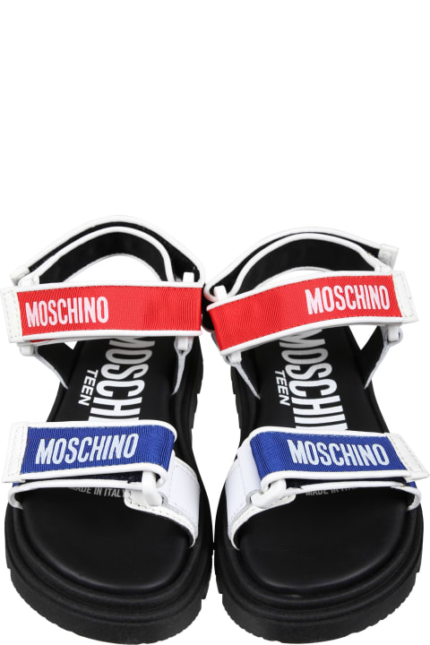 Shoes for Boys Moschino Black Sandals For Boy With Logo