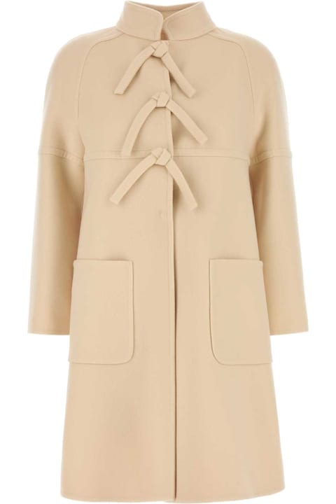 Valentino Garavani معاطف وجواكت لـ السيدات Valentino Garavani Cream Wool Coat