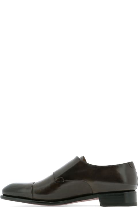 Fashion for Men Santoni Buckle Detailed Slip-on Monk Shoes