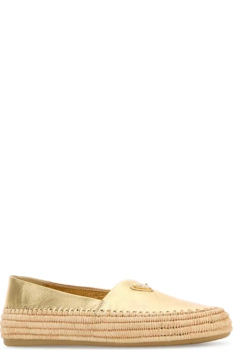 Prada Shoes for Women Prada Gold Leather Espadrilles