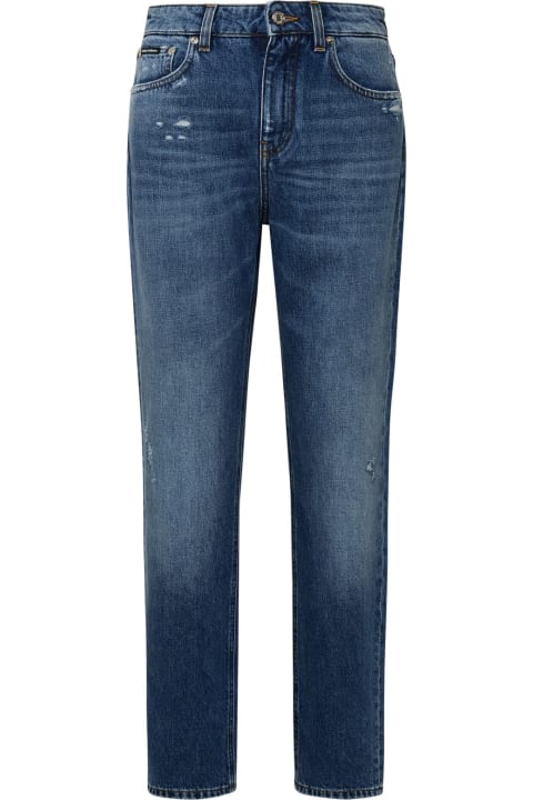 Jeans for Women Dolce & Gabbana Logo Plaque Loose-fit Jeans