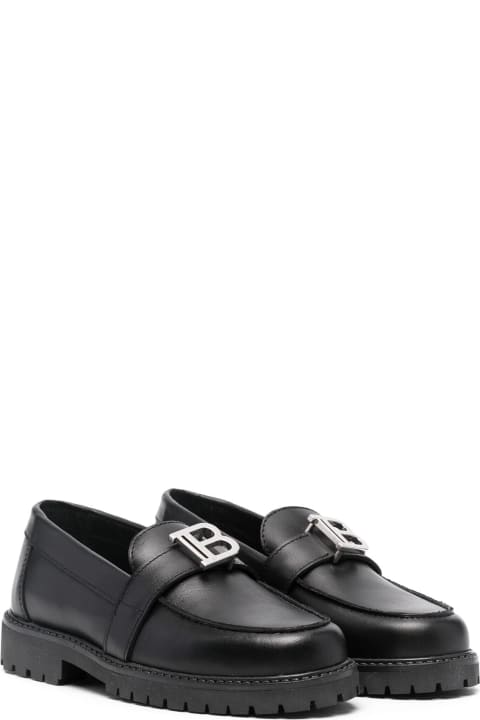 Balmain Shoes for Girls Balmain Mocassini In Pelle Con Placca Logo