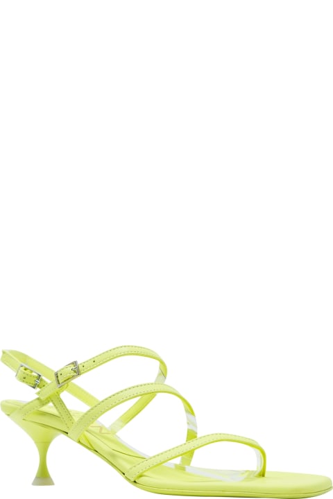 Giampaolo Viozzi Leather Heel Lime Sandals