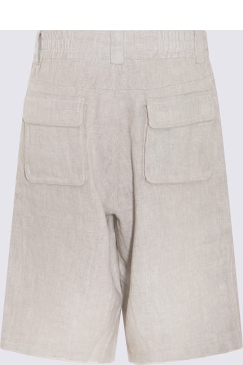 MISBHV Clothing for Men MISBHV Off White Linen Blend Cargo Shorts