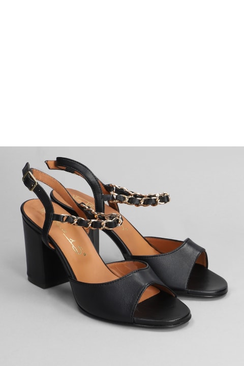 Via Roma 15 Sandals for Women Via Roma 15 Sandals In Black Leather
