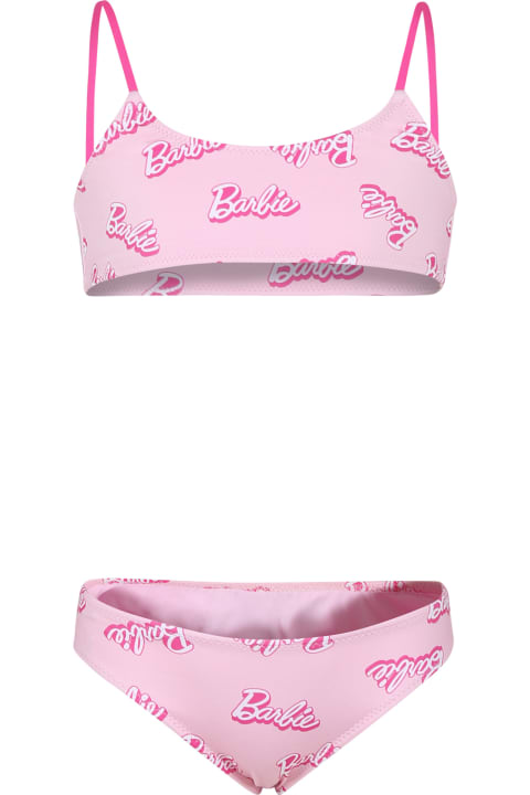 MC2 Saint Barth Swimwear for Girls MC2 Saint Barth Pink Bikini For Girl With Writing
