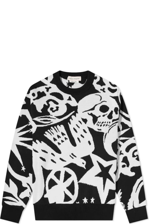 Alexander McQueen Sweaters for Men Alexander McQueen Skull Graffiti Jumper