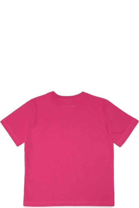 Mm6t51u T-shirt Maison Margiela Pink T-shirt In Jersey With Mirror Effect Logo