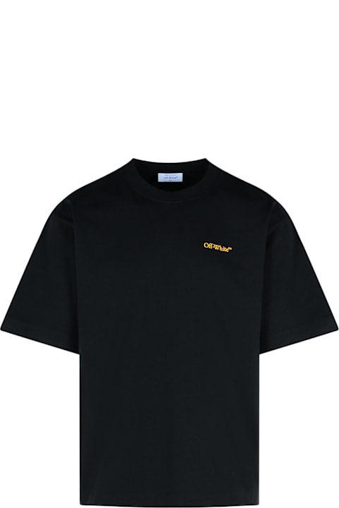 Topwear for Men Off-White 'tape Arrow' Black Cotton T-shirt