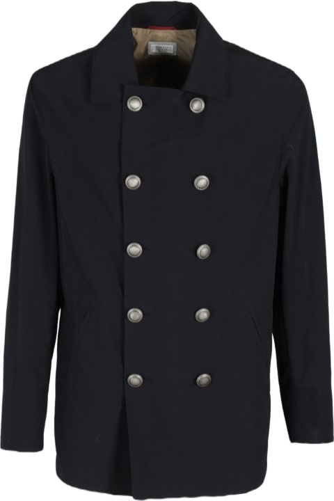 Coats & Jackets for Men Brunello Cucinelli Doppio Petto Picot Microfibra