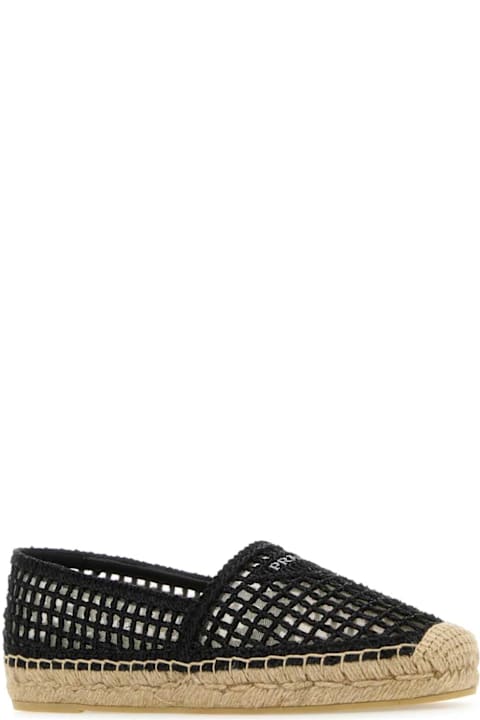 Shoes for Women Prada Black Crochet Espadrilles