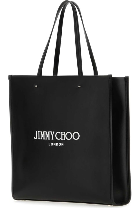 Jimmy Choo Women Jimmy Choo Black Leather N/s Tote M Shopping Bag