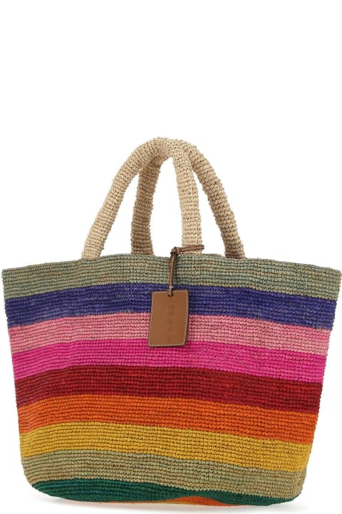Multicolor Raffia Rainbow Shopping Bag