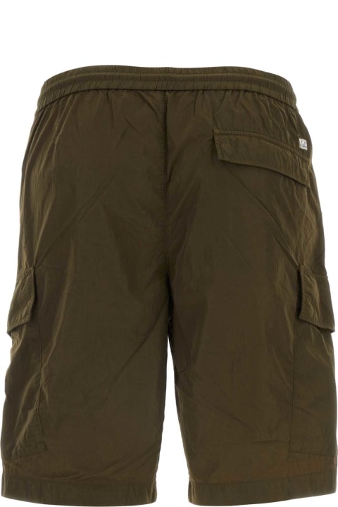 C.P. Company Pants for Men C.P. Company Army Green Nylon Bermuda Shorts