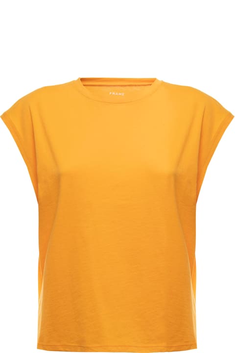 Frame Woman's Le High Muscle Orange Cotton T-shirt