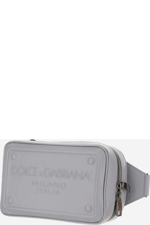 Dolce & Gabbana Bags for Men Dolce & Gabbana Calfskin Leather Fanny Pack With Embossed Logo