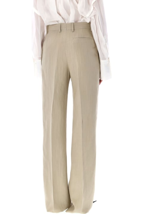 Pants & Shorts for Women Ferragamo Linen Blend Tailored Trousers
