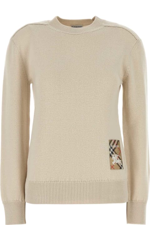 Burberry سترات لـ السيدات Burberry Sand Wool Sweater