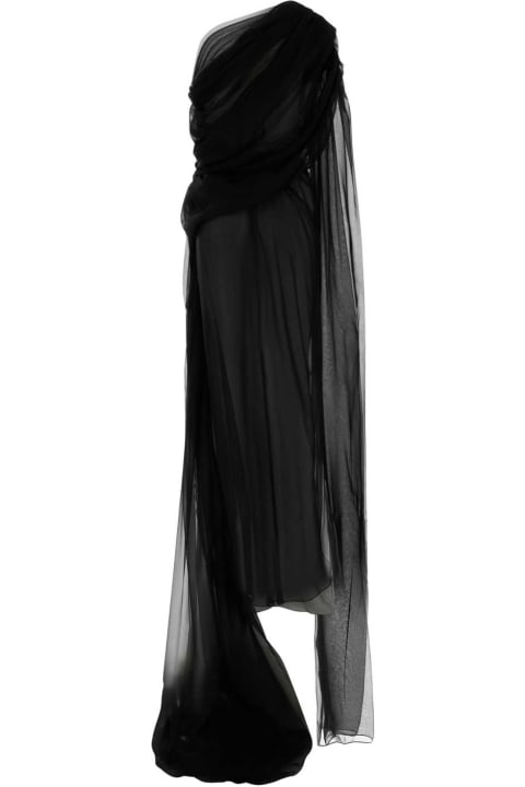 Saint Laurent Women Saint Laurent Black Muslin Long Dress