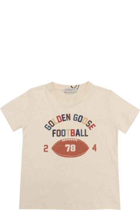 Golden Goose T-Shirts & Polo Shirts for Boys Golden Goose Journey Boy's T-shirt Cotton Jersey Golden State Football Print