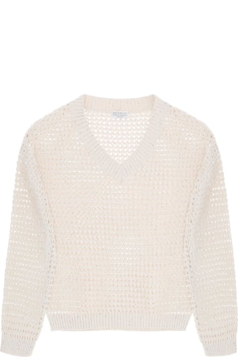 Sweaters for Women Brunello Cucinelli Dazzling Net Cotton Sweater
