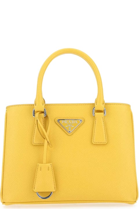Bags Sale for Women Prada Yellow Leather Mini Galleria Handbag