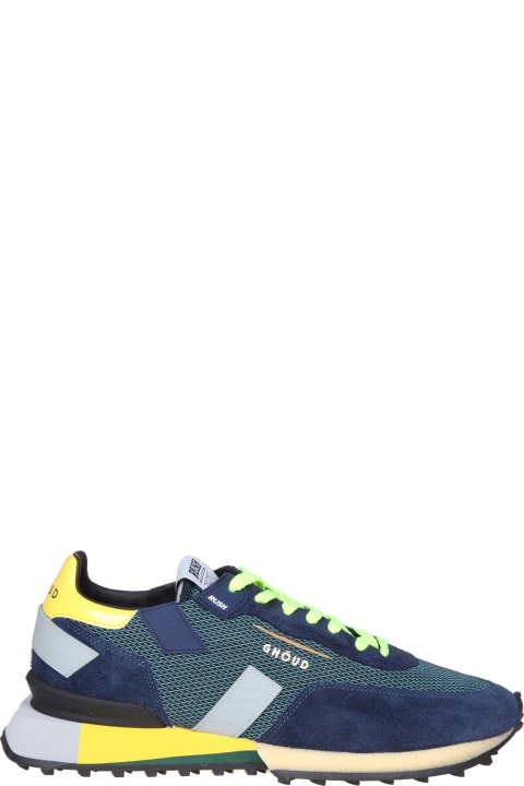 Rush Groove Sneakers In Blue And Yellow Suede