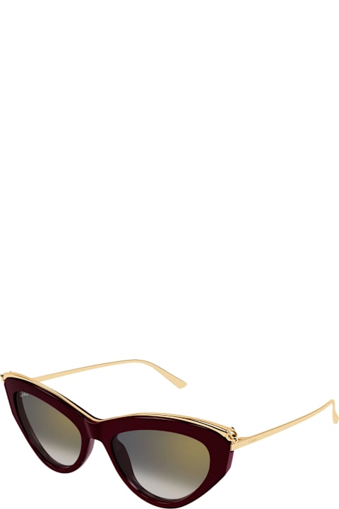 Homeware Cartier Eyewear Panthère De Cartier Ct0596s-004 - Burgundy / Gold Sunglasses
