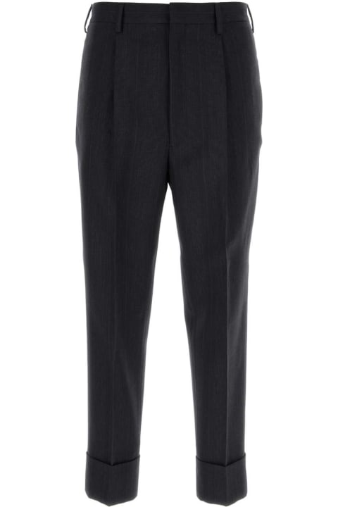 Clothing Sale for Men Prada Embroidered Wool Pant