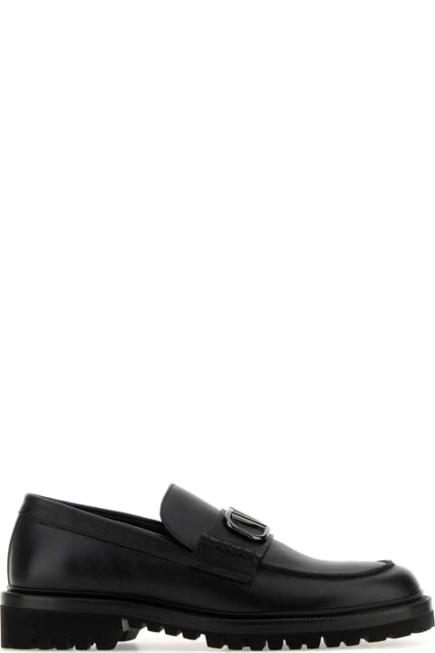 Sale for Men Valentino Garavani Black Leather Vlogo Signature Loafers