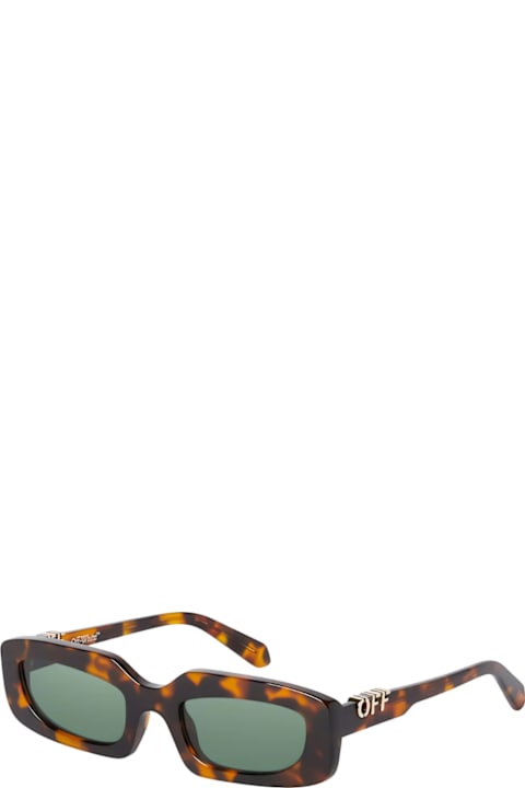 Off-White Eyewear for Men Off-White Off White Oeri13c Renton 6055 Havana Green Sunglasses