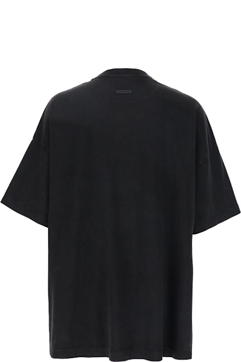 Fear of God Topwear for Men Fear of God Greyt-shirt With Contrasting Front Logo Print In Cotton Man