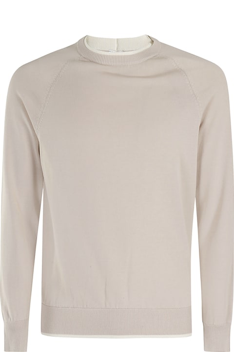 Eleventy Sweaters for Men Eleventy Maglia Girocollo In Cotone Con Dettagli A Contrasto